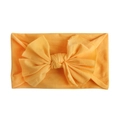 Soft nylon yellow baby headband with large bow for newborns and infant hair styling - Khaki/Earth Yellow