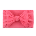 Elastic nylon baby headband with a large neon pink bow for comfortable princess style - Rose Red