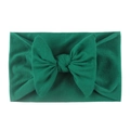 Soft emerald green nylon headband with large bow for baby girls and infants - Dark Grass Green