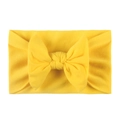 Soft nylon baby headband with large ginger yellow bow for infants and toddlers - Bright Yellow