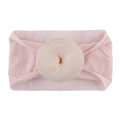 Bandeau bébé en nylon rose clair avec un nœud décoratif rond et texturé en relief - Rose Clair