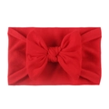 Soft nylon baby headband with a large vibrant red bow for infant girls - Red