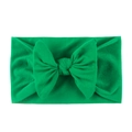 Soft nylon headband for babies featuring a grass green large bow and elastic knit fabric - Christmas Green