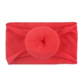 Bandeau bébé rouge vif en nylon souple avec un ornement de chignon plissé pour enfants - Rouge