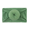 Bandeau souple en nylon pour bébés avec nœud style donut de couleur vert herbe - Vert