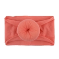 Bandeau souple en nylon corail pour bébé avec un nœud décoratif rond et doux - Rouge pastèque