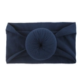 Bandeau bébé bleu foncé en nylon avec tissu doux et design décoratif de nœud donut - Bleu Marine