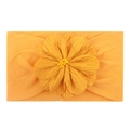 Bandeau souple en nylon pour bébé avec grande fleur orange 3D et bande élastique - Jaune Terre