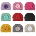 Knitted baby turban hats in nine various colors featuring a soft doughnut knot design - 9 Colors Mixed