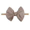 Bandeau bébé côtelé doux avec grand nœud de couleur beige pour le style des enfants - Café Clair