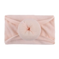 Bandeau souple pour bébé en rose poudré avec un nœud beignet plissé élégant et doux - Rose Chair