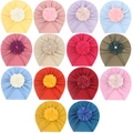 Turbanti morbidi per neonati con decoro floreale in 14 vari colori per bambini - 13 Colori Assortiti