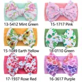 Bandeaux bébé en nylon avec grands nœuds imprimés en vert menthe, rose et motifs floraux - Couleurs Mélangées