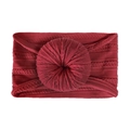 Dark red jacquard nylon baby headband with a soft doughnut knit knot design - Burgundy