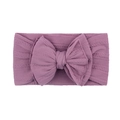 Bandeau souple en nylon jacquard tricoté violet avec un grand nœud pour bébés et petits - Taro Purple (17-1610)