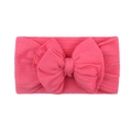 Bandeau élastique pour bébé avec motif torsadé et grand nœud en nylon rose vif - Rose Fuchsia (17-1937)