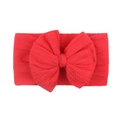 Bandeau bébé en nylon jacquard doux avec un grand nœud rouge et texture en maille élastique - Rouge (18-1664)