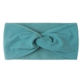 Close-up of peacock blue twisted nylon headband with soft skin-friendly fabric for girls - Navy Blue