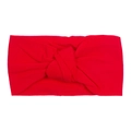 Detail of red wide-brimmed knotted nylon headband for baby with soft knitted fabric - Red