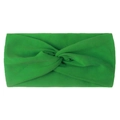 Detail of emerald green knotted head wrap made from soft elastic nylon fabric - Christmas Green