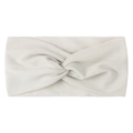 Detail of light gray nylon twisted headband for babies with soft knitted fabric texture - Gray