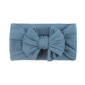 Bandeau bébé souple en nylon bleu poudré avec un grand nœud texturé jacquard - Bleu Marine (19-4340)
