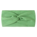 Detail of soft grass green nylon hair band with a stylish knotted cross design - Green