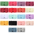Lot de 18 bandeaux bébé élastiques en jacquard avec grands nœuds en couleurs variées - 18 Couleurs Assorties