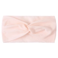 Detail of soft pale pink knotted nylon hair band with stylish cross knot design for girls - Light Pink