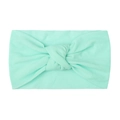 Soft mint green nylon knotted wide headband for babies with double-layered stretch fabric - Mint Green