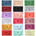 Set of 18 colorful soft nylon jacquard donut headbands for babies with stylish twisted knots - 18 Mixed Colors