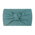 Teal nylon knotted baby headband with wide soft elastic fabric for summer comfort - Navy Blue