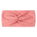 Detailed view of a soft pink knotted nylon hair band for babies on a clean white background - Dark Mauve