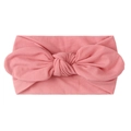 Detailed view of pink bow headband for baby girls with soft elastic knit fabric texture - Dark Mauve
