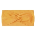 Macro shot of ginger yellow knotted nylon hair band with soft ribbed elastic texture - Khaki/Earth Yellow