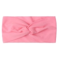 Detail of soft pink twisted nylon headband for babies with breathable ribbed knit fabric - Pink