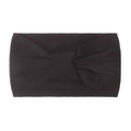 Soft black nylon wide headband with double-layered knot design for infants and children - Black