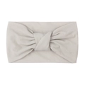 Soft nylon baby headband with a knotted design in light grey for infants and toddlers - Gray