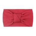Soft red nylon knotted baby headband with wide stretch fabric for infants - Burgundy