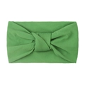 Soft green nylon knotted wide headband for babies with double-layered elastic fabric - Green