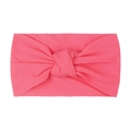 Soft bright pink wide nylon headband with knot design for baby and toddler girls - Rose Red