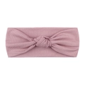 Dusty pink ribbed knit baby headband featuring a stylish central knotted design - Taro Purple
