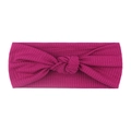 Soft ribbed knitted baby headband with decorative knot in bright rose red finish - Purplish Red