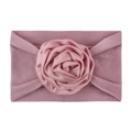 Soft nylon baby headband with dusty rose ribbon flower and high elastic stretchy band - Taro Purple