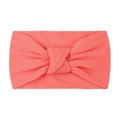 Soft coral red nylon headband for babies with double-layered knot design for comfort - Watermelon red
