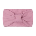 Dusty pink nylon knotted wide headband for babies with soft double-layered elastic fabric - Taro Purple