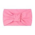 Soft pink nylon knotted headband for infants with a comfortable double-layer design - Pink