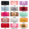 Elastic nylon baby headbands with large soft pom-poms in 15 different vibrant colors - 15 Assorted Colors