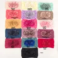 Fasce per neonati in nylon elastico con doppi fiori in chiffon in 16 colori diversi - Mix di 16 Colori