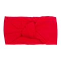 Soft red nylon knotted baby headband with wide elastic double layer design - Red